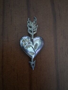 Vintage Heart W/Arrow 925 Pendant